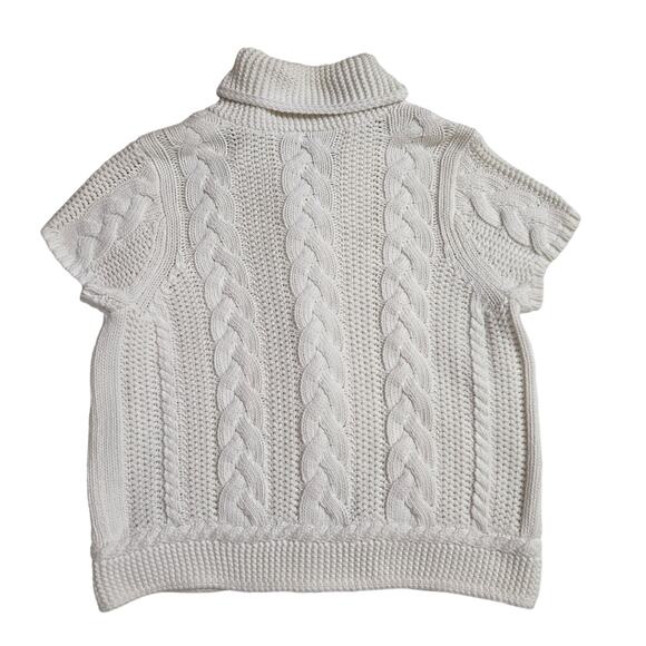 Magaschoni Womens Chunky Cable Knit Fisherman Cottage Coastal Cardigan Sweater L - Picture 5 of 10